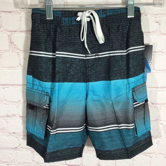 Kanu Surf Sandbar Black and Aqua Board Shorts - Size Medium (5/6) - Picture 1 of 7